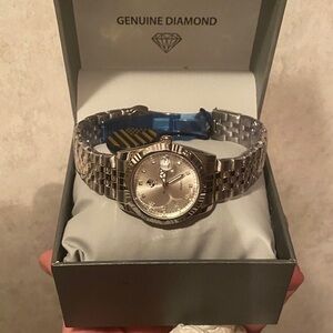 Silver Diamond Watch